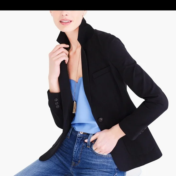 J.crew Classic Black Women's Jacket  Size 12 #63 - Picture 2 of 8